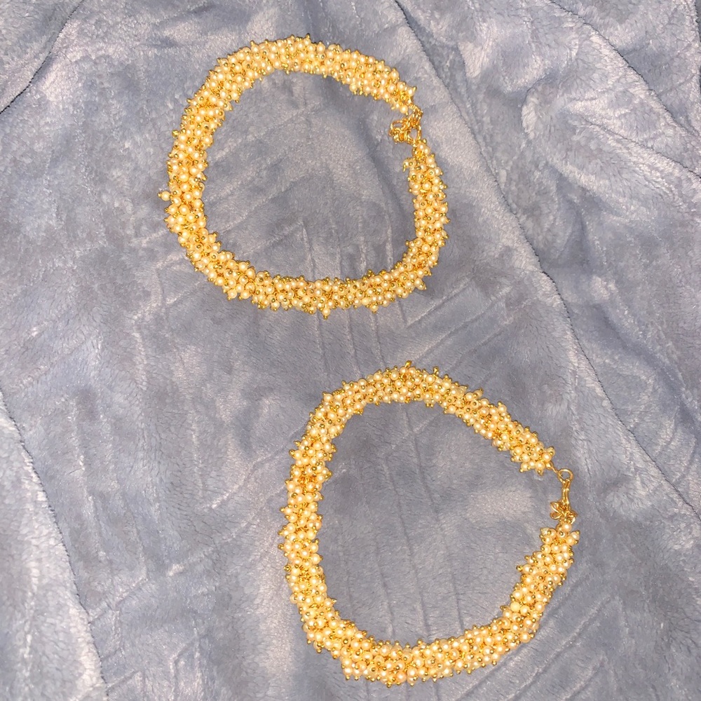 Payal Indian anklets pearl clustered